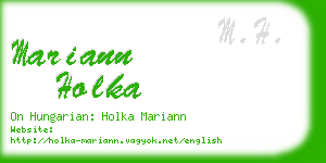 mariann holka business card